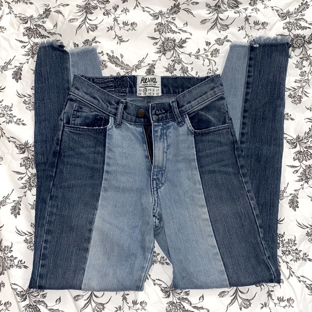 Revice Two Tone Denim Mom Jean